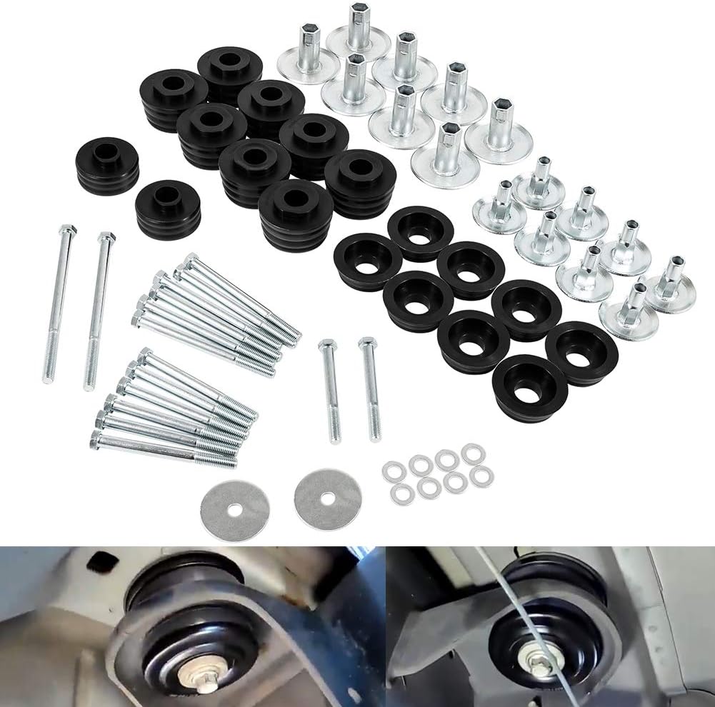 Body Mount Bushing Kit Steel Sleeves Hardware Polyurethane Body Cab Mounts V398092