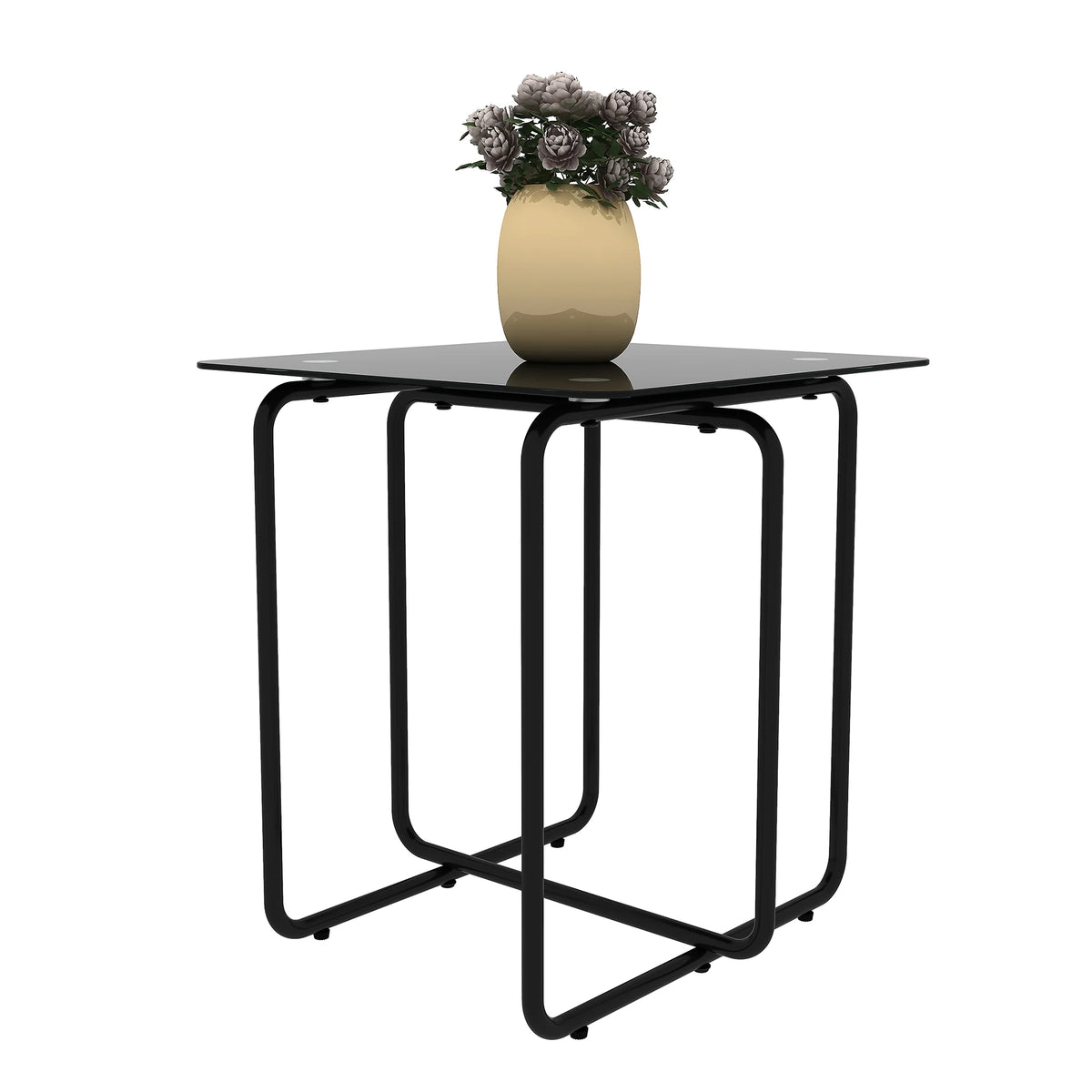 Modern Tempered Glass Coffee Table, Black N60322