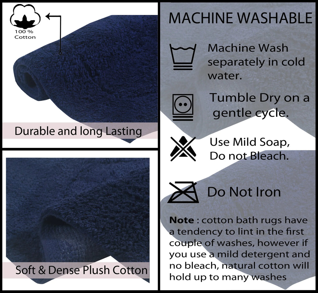 100% Cotton Non-Slip Machine Wash Bath Rug Z6365