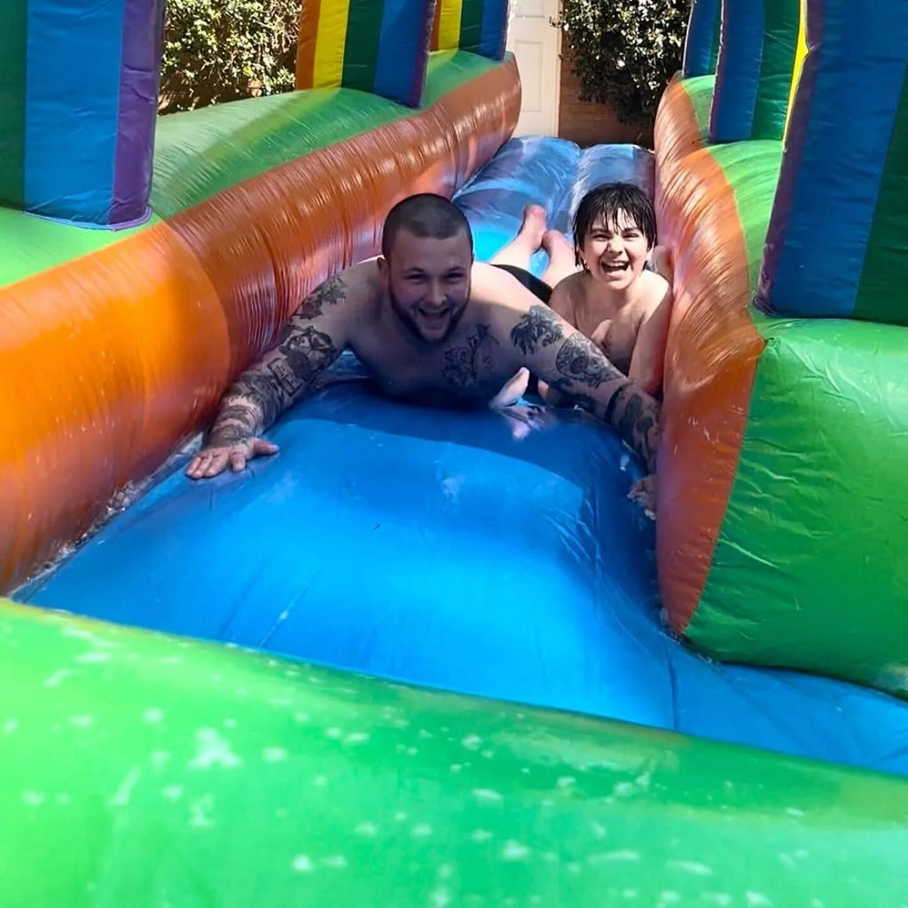 Rainbow Inflatable Slip and Slide with Blower X2642