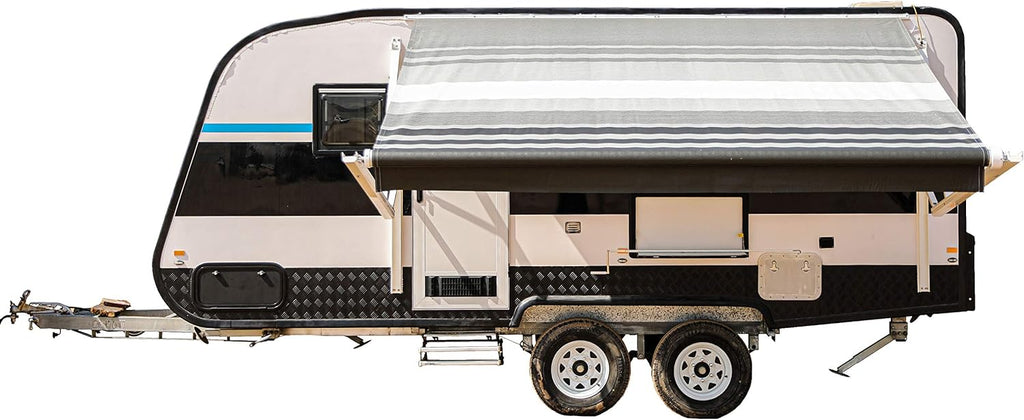 Motorized Retractable RV Awning 13x8 Ft Gray Fade D8966