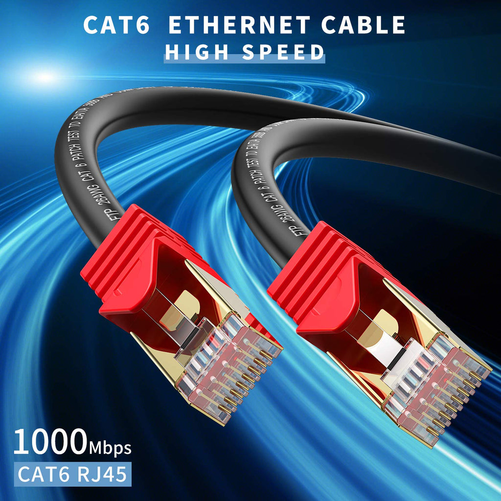 Outdoor Cat 6 Ethernet Cable 200ft 26AWG Heavy-Duty FTP Waterproof Direct Burial I4108