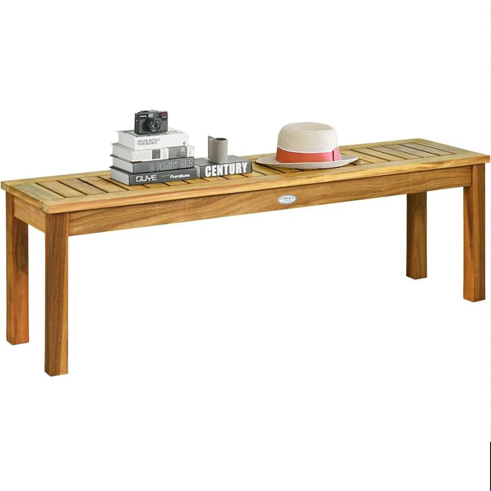 Outdoor Acacia Wood Dining Bench with Slatted Seat M31444