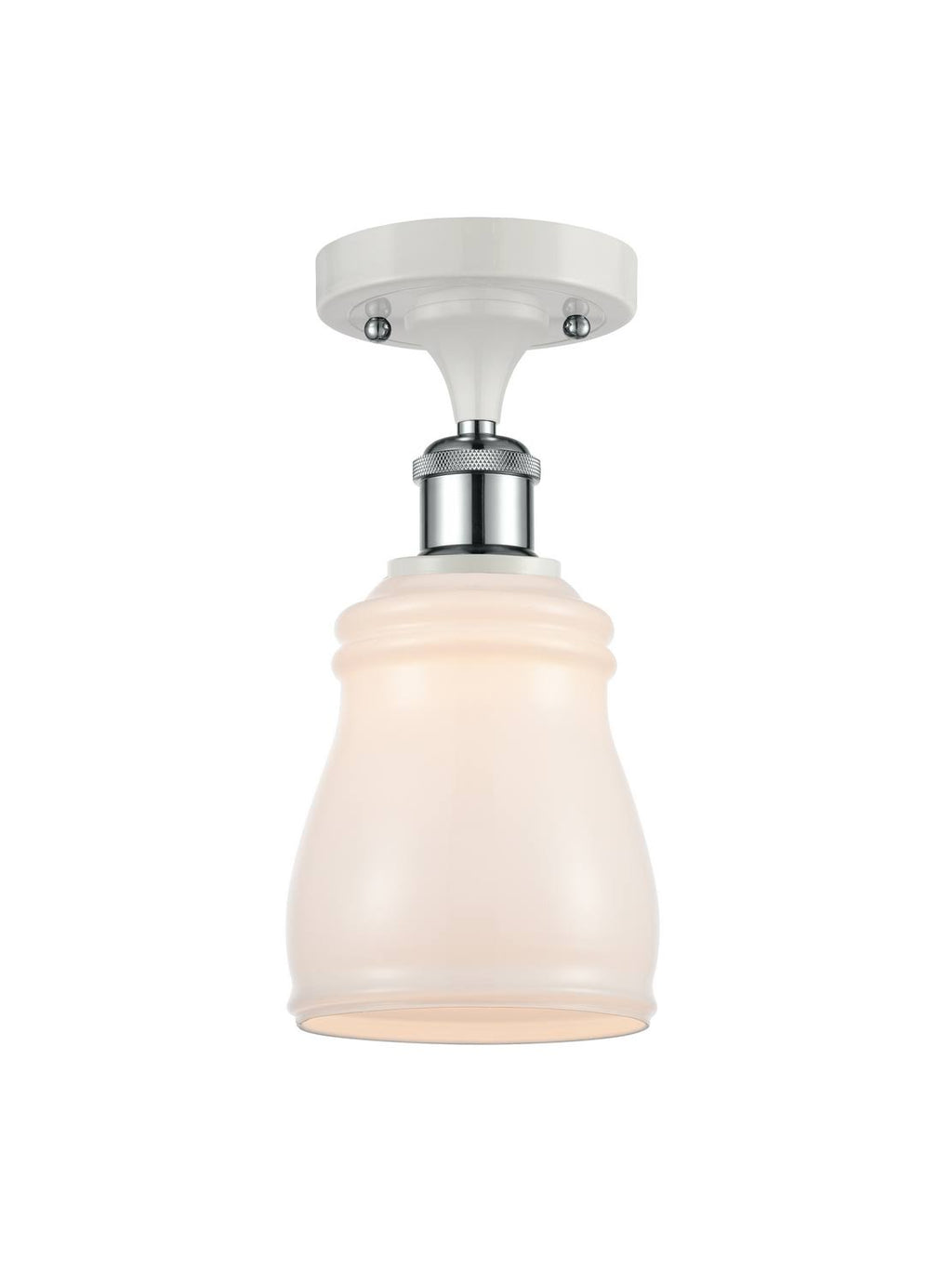 White and Polished Chrome Semi-Flush Mount X30774