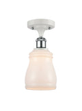 White and Polished Chrome Semi-Flush Mount X30774