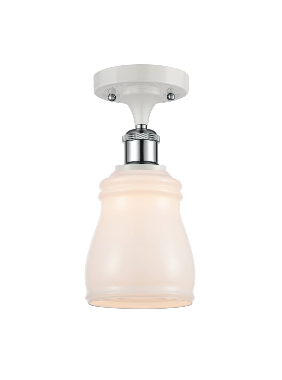 White and Polished Chrome Semi-Flush Mount X30774