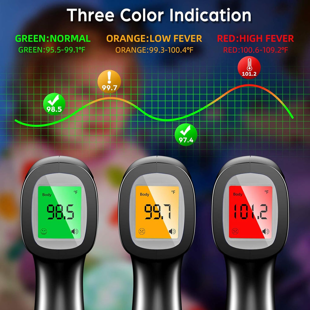Touchless Infrared Digital Thermometer, Black Q6358