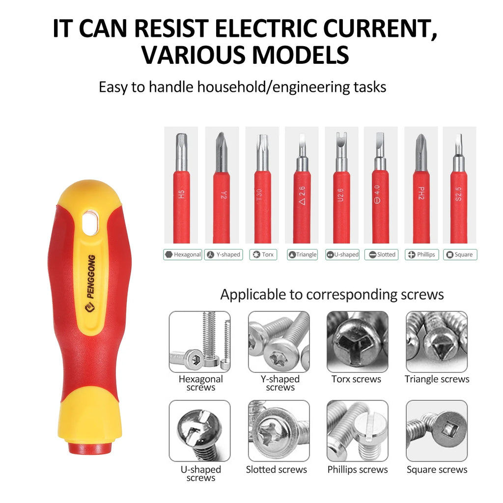 12 Pcs Screwdriver and Test Pencil Set Non-Slip Handle S90963