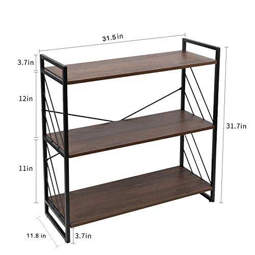 3 Tier Industrial Bookshelf, Walnut R968752