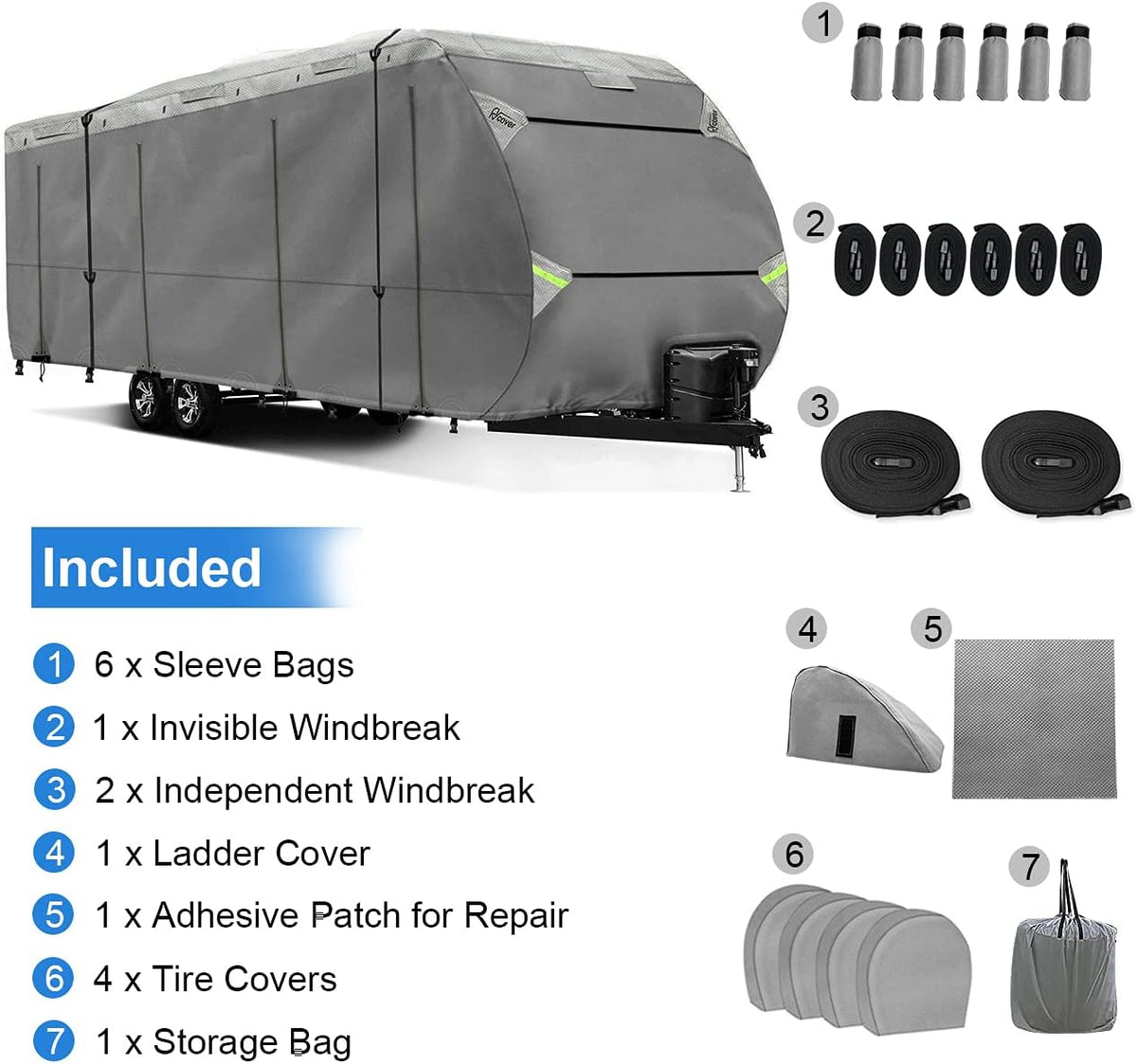 30-33 ft Non-Woven Fabric Waterproof RV Cover L89667