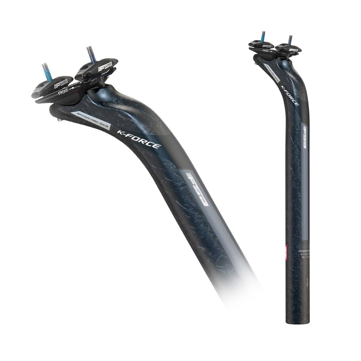 Black/Grey Carbon Seatpost 31.6mm 400mm E5064