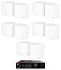 70v Amplifier and 10 White Cube Speakers V428794