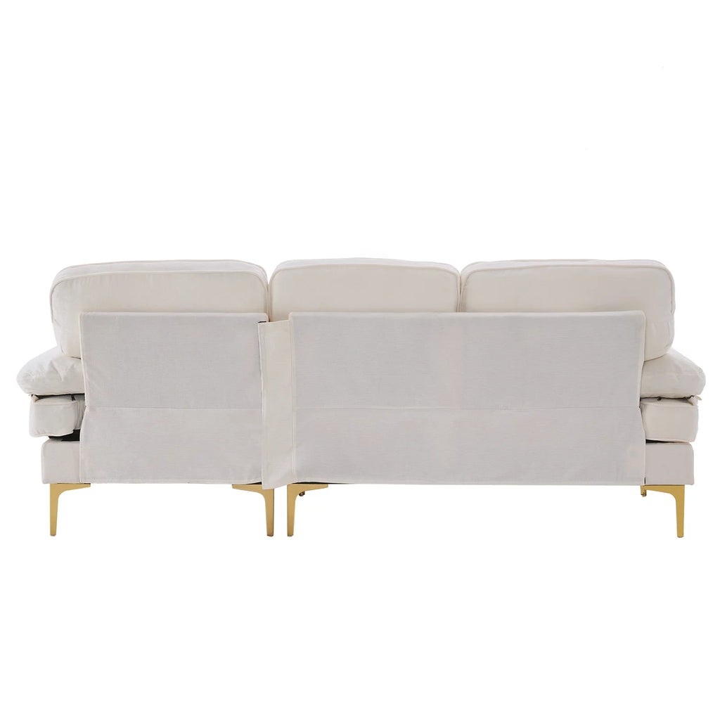 Beige 83 inch L-Shape Sectional Sofa D211