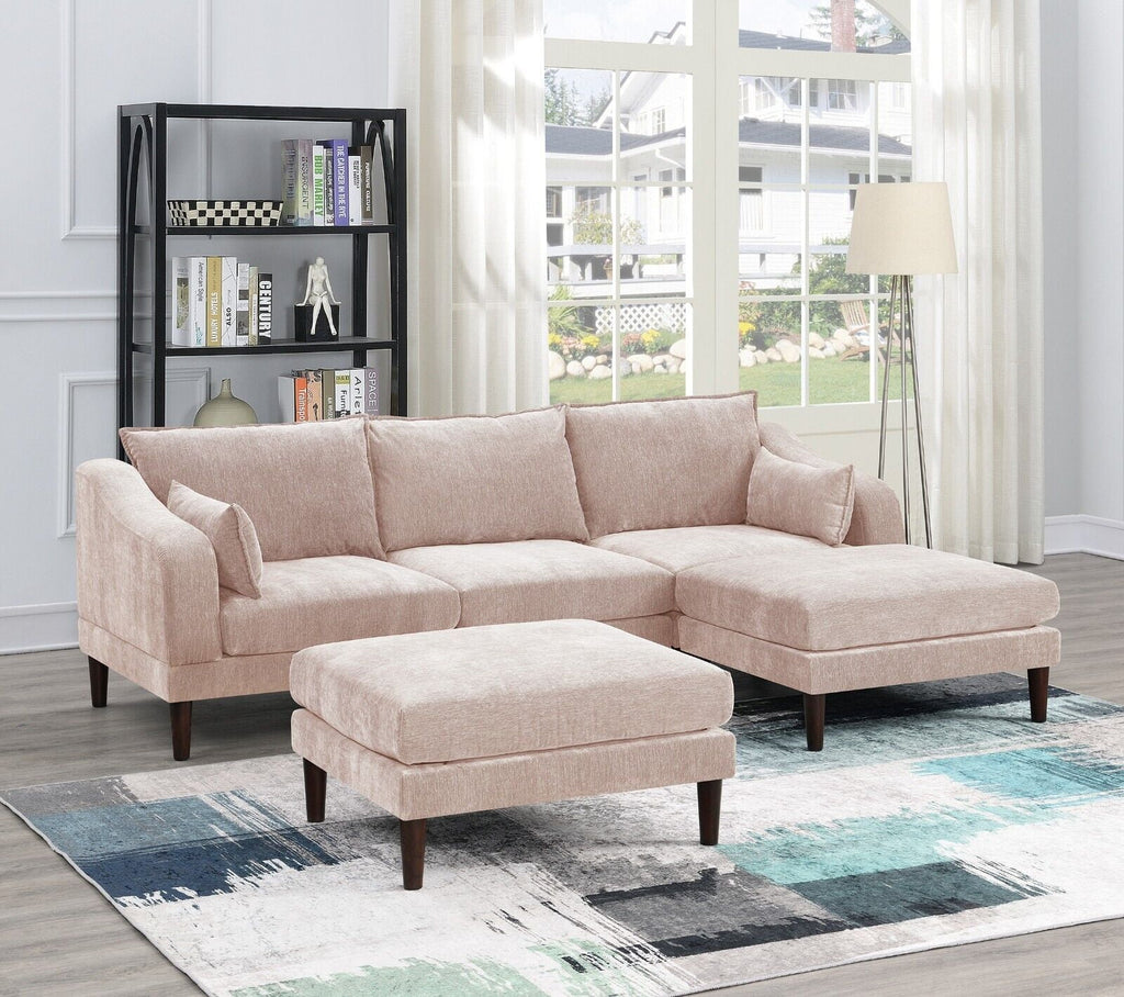 5pc Modular Sectional Set with Armless Chair Corner Wedge and Ottoman K9783