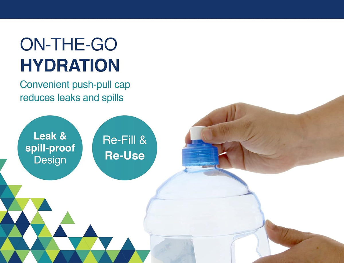 2.2 Liter Clear Plastic Water Bottle with Push Cap O94069