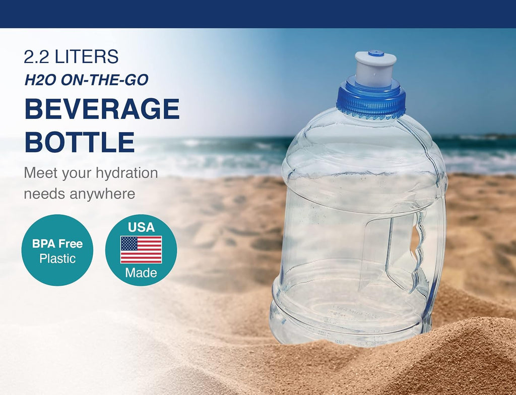 2.2 Liter Clear Plastic Water Bottle with Push Cap O94069