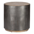 Dark Brown and Black Wood and Metal End Table Z707511
