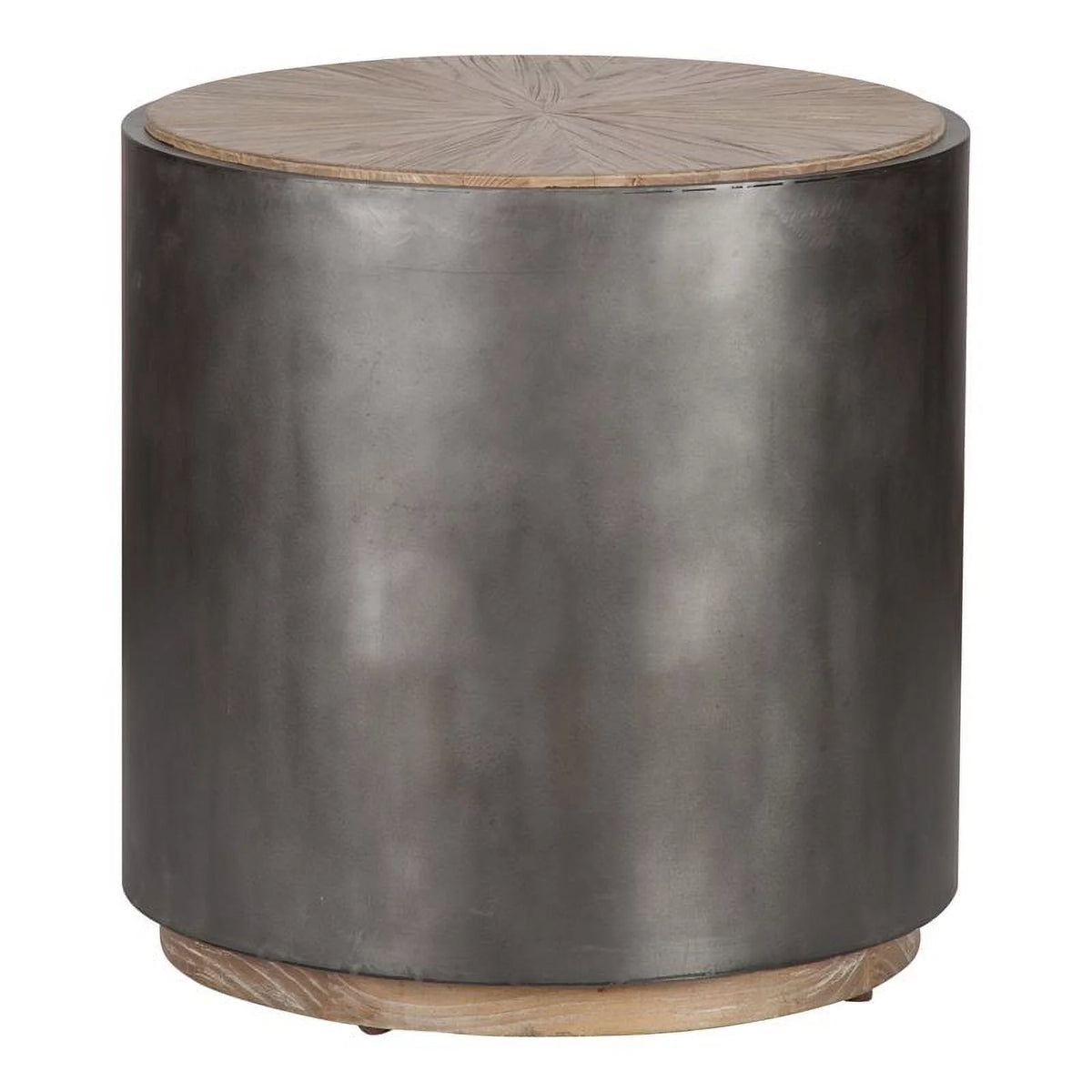 Dark Brown and Black Wood and Metal End Table Z707511