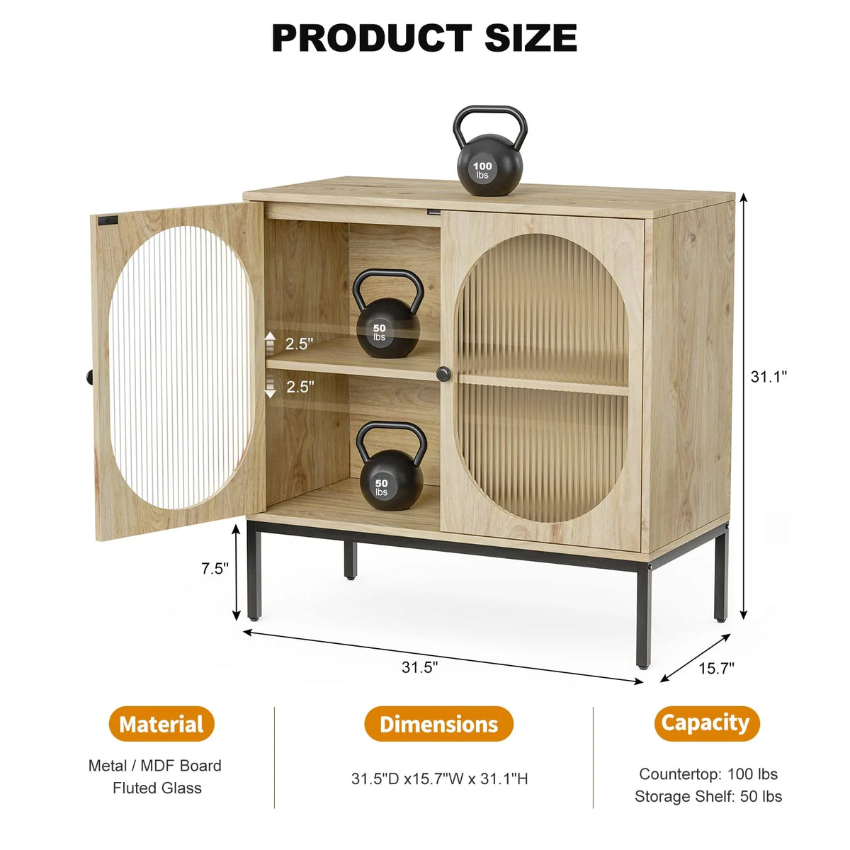 Set of 2 Glass Storage Cabinet with LED Lights and Adjustable Shelves N463