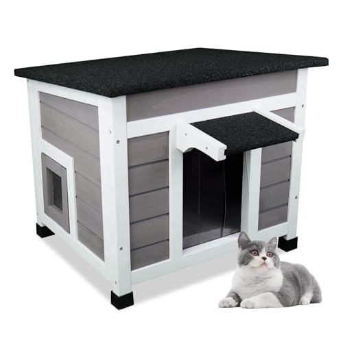 Insulated Weatherproof Cat House with Asphalt Roof K48126