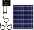 20W Poly Crystalline 12V Solar Panel Kit with 10A Charge Controller and 3-PCS SAE Cable Adapters M9616