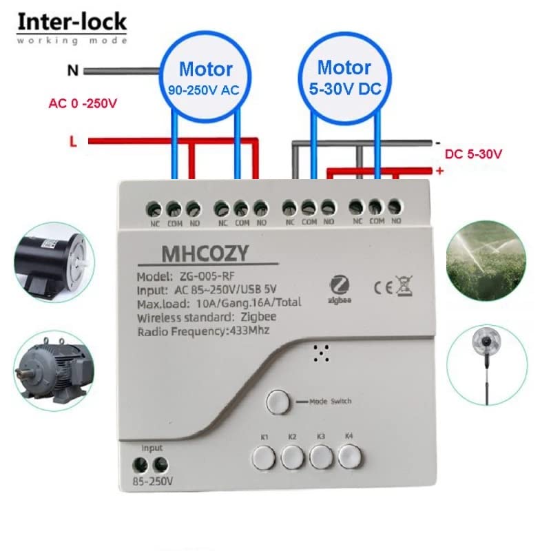 Zigbee Wireless RF Remote Control Relay Switch 85-250V 4CH K918120