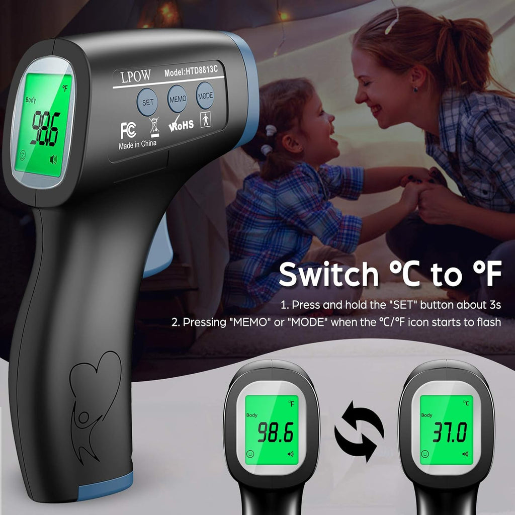 Touchless Infrared Digital Thermometer, Black Q6358