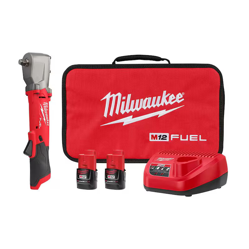 12V Brushless Cordless 1/2 in. Right Angle Impact Wrench Kit with Two 2.0 Ah Batteries P790161