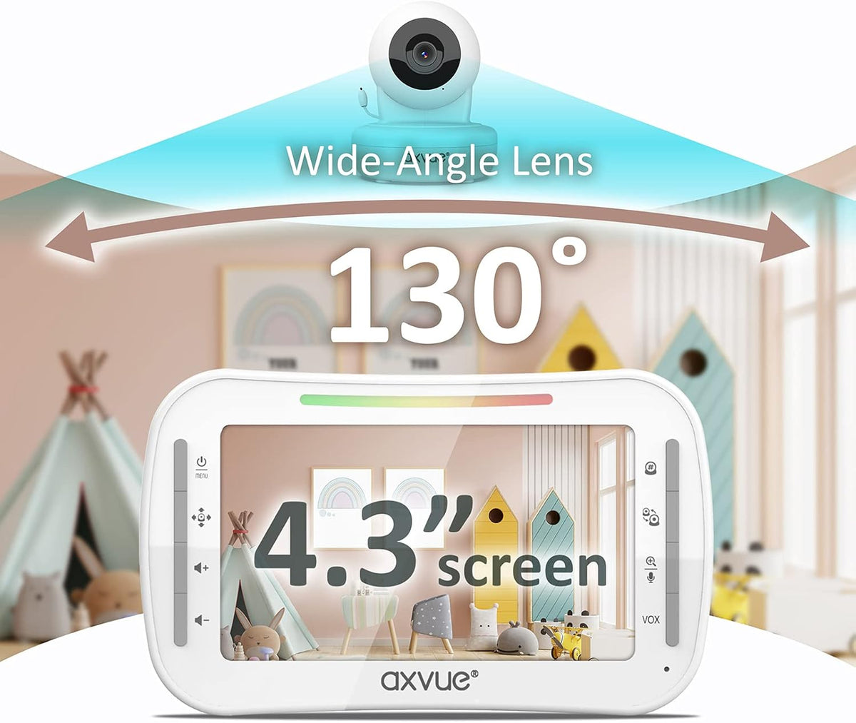 Video Baby Monitor with Pan-Tilt-Zoom Camera and 4.3 LCD Screen L697