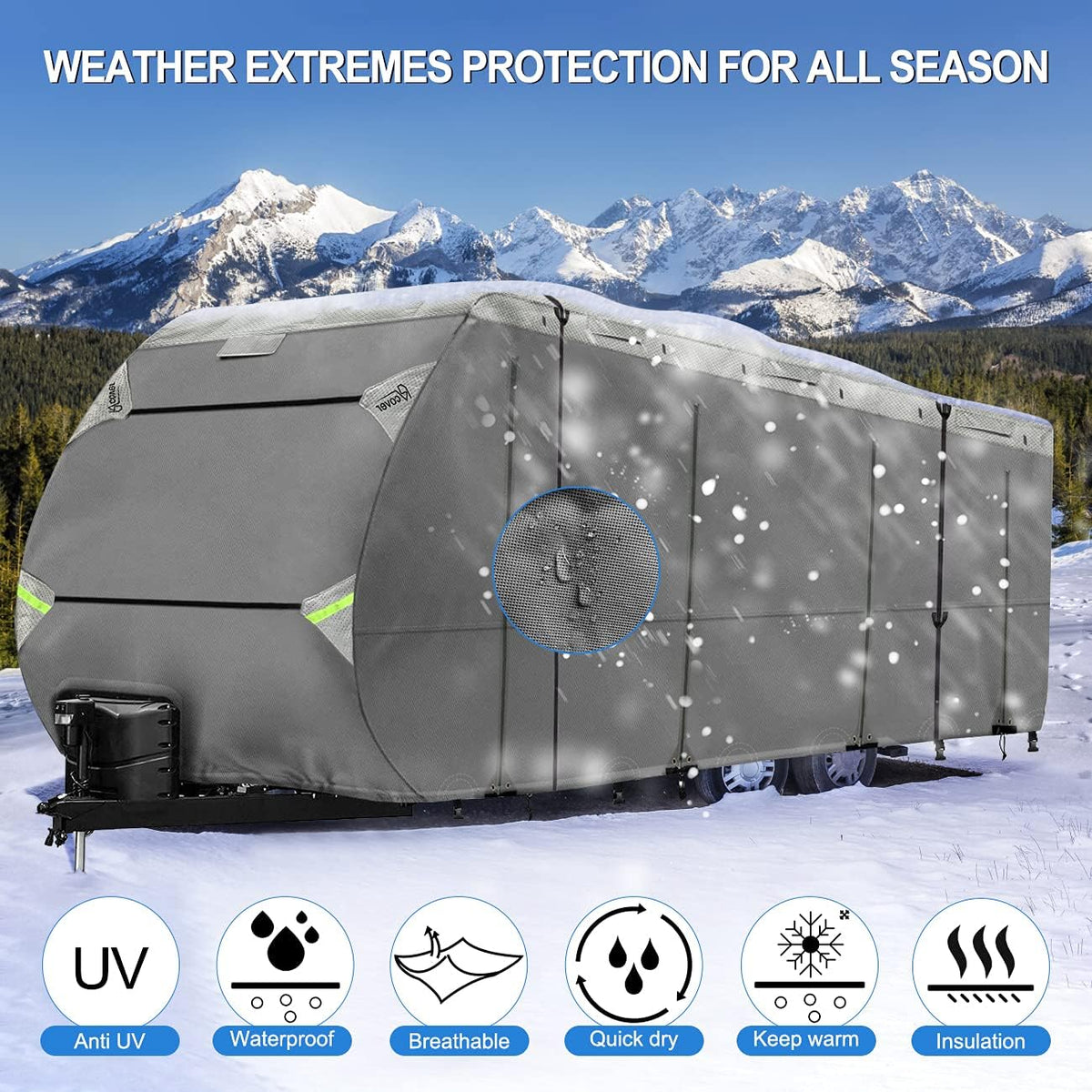 30-33 ft Non-Woven Fabric Waterproof RV Cover L89667