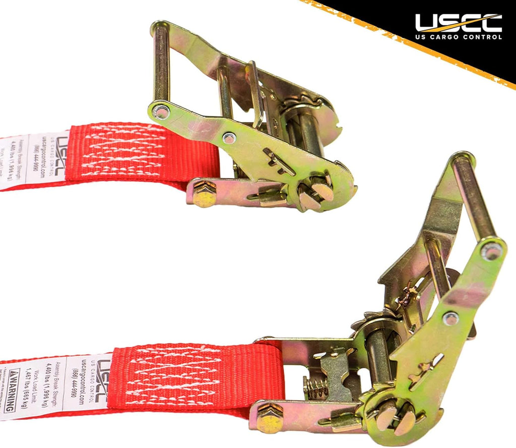 2 Inch x 15 Foot Red Ratchet Straps 4 Pack A26416