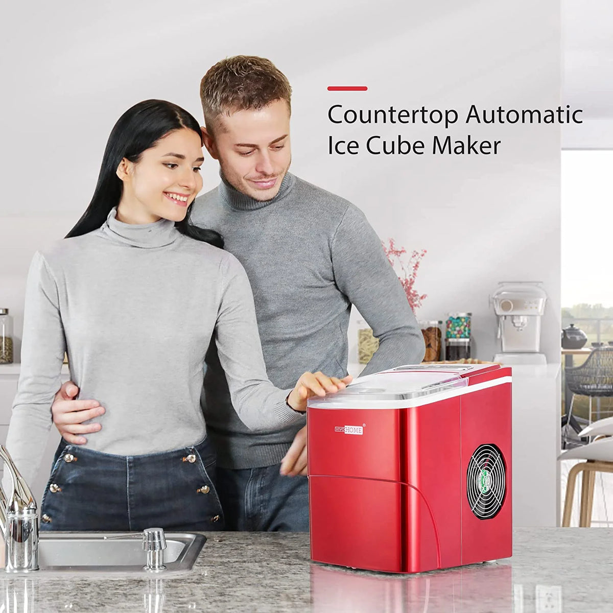 Black Countertop Ice Maker with Ice Scoop K232626