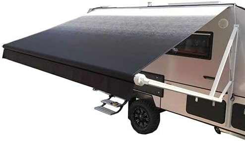 Motorized Retractable RV Awning 13x8 Ft Gray Fade D8966
