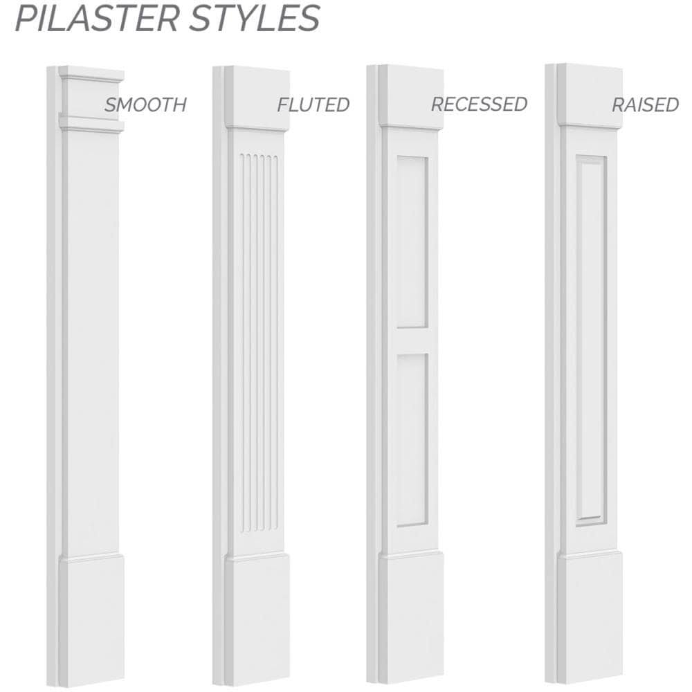 Plain PVC Pilaster with Standard Capital & Base (Pair) F887