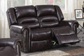 2 Pieces Power Motion Sofa and Loveseat in Brown Bonded Leather B45648