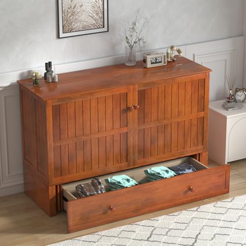 Queen Murphy Bed with Storage Drawers and Mattress F65605