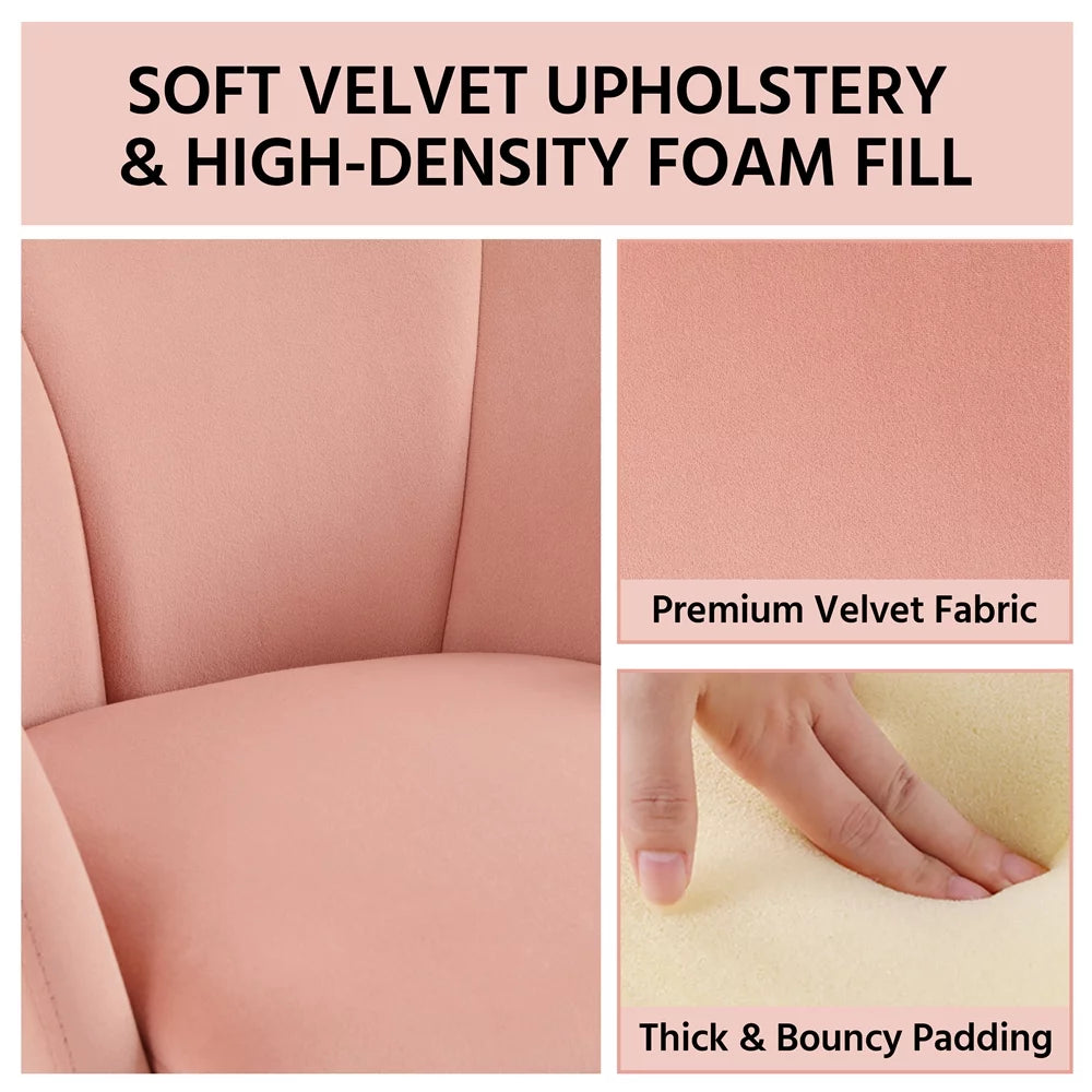 Velvet Dining Chair with Golden Metal Legs L964201