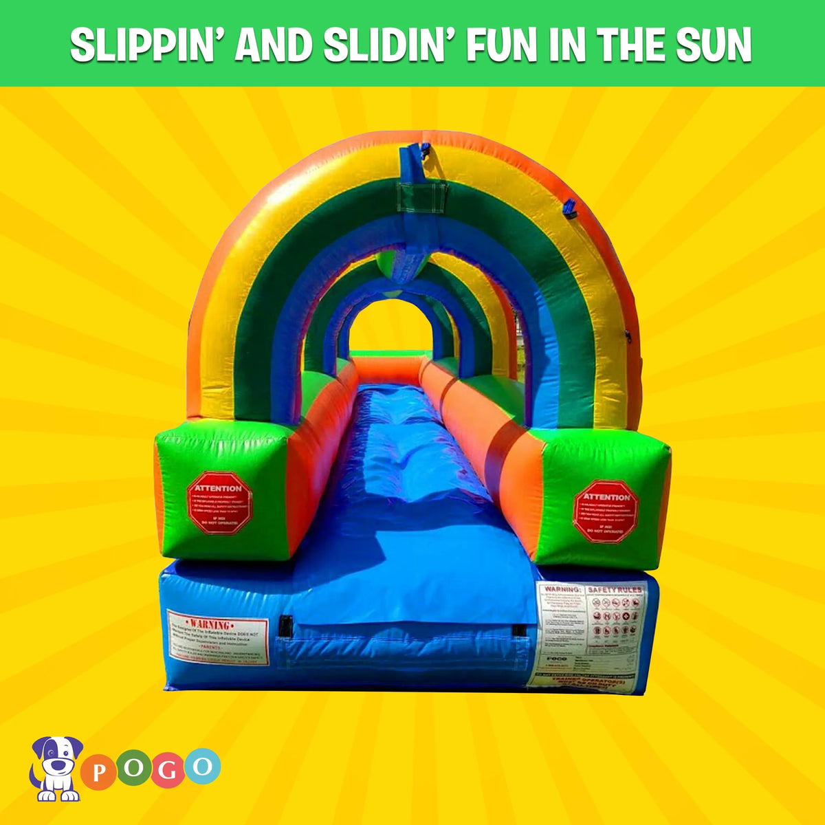 Rainbow Inflatable Slip and Slide with Blower X2642