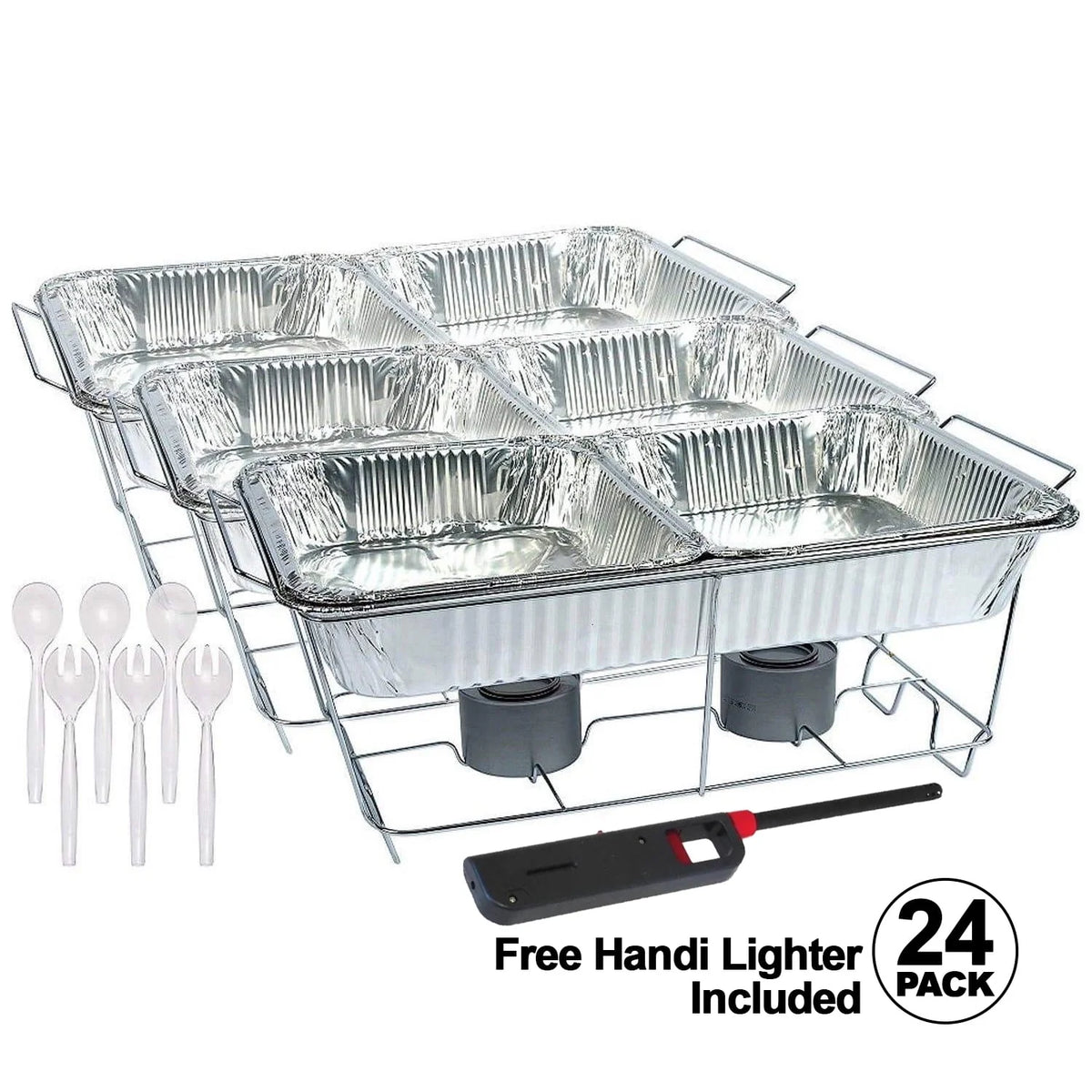 Disposable Aluminum Chafing Dish Buffet Set 24PC O912523