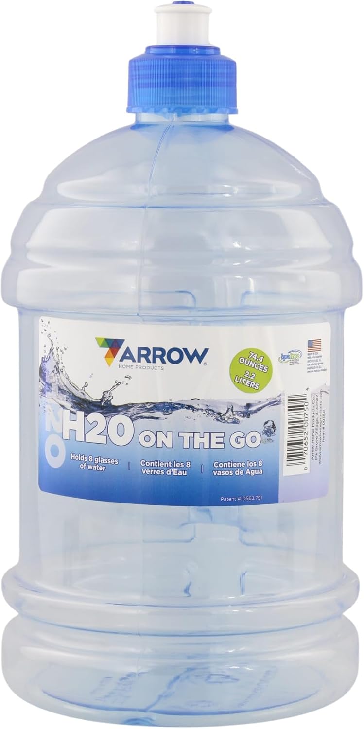 2.2 Liter Clear Plastic Water Bottle with Push Cap O94069
