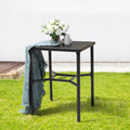 28 inch Black Steel Outdoor Bar Table with Umbrella Hole K37385