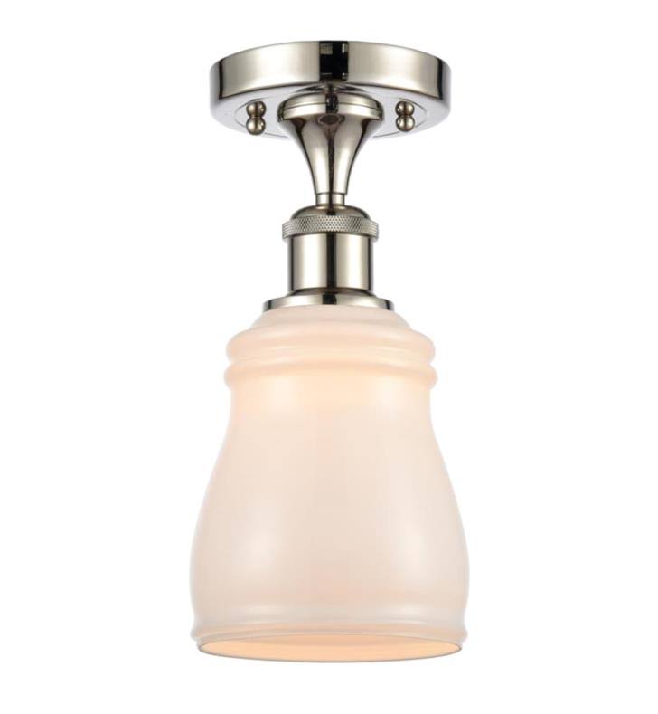 White and Polished Chrome Semi-Flush Mount X30774