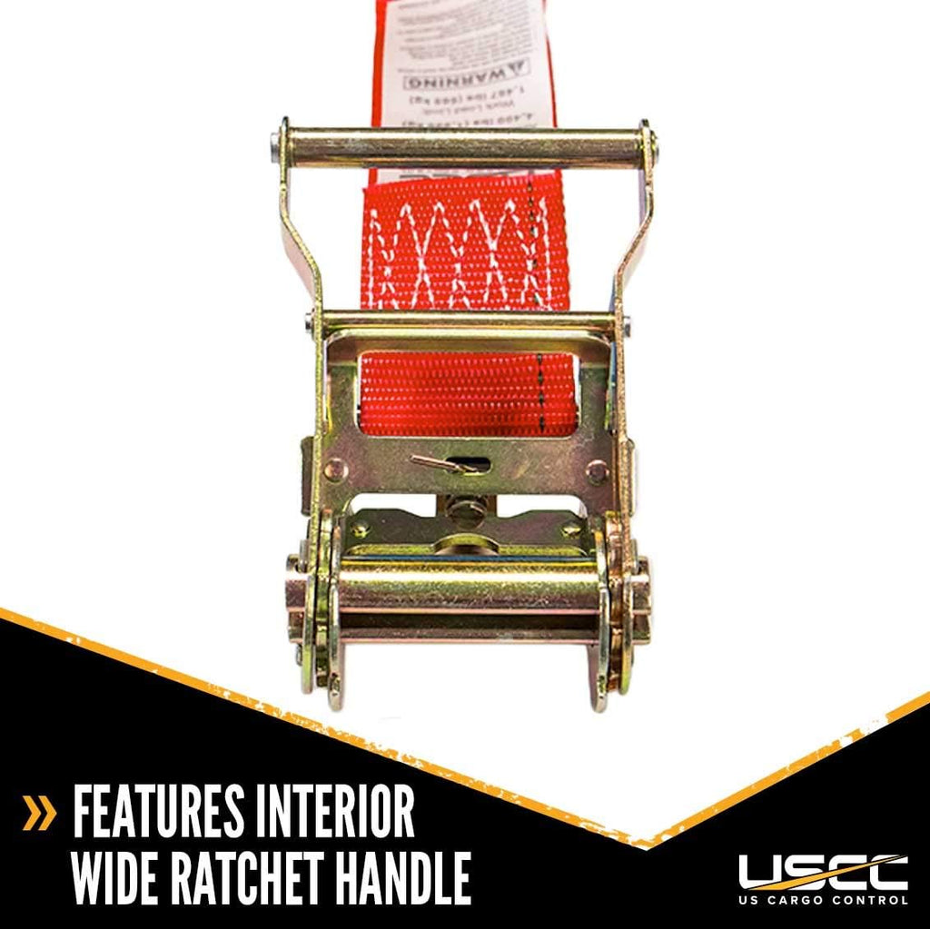2 Inch x 15 Foot Red Ratchet Straps 4 Pack A26416