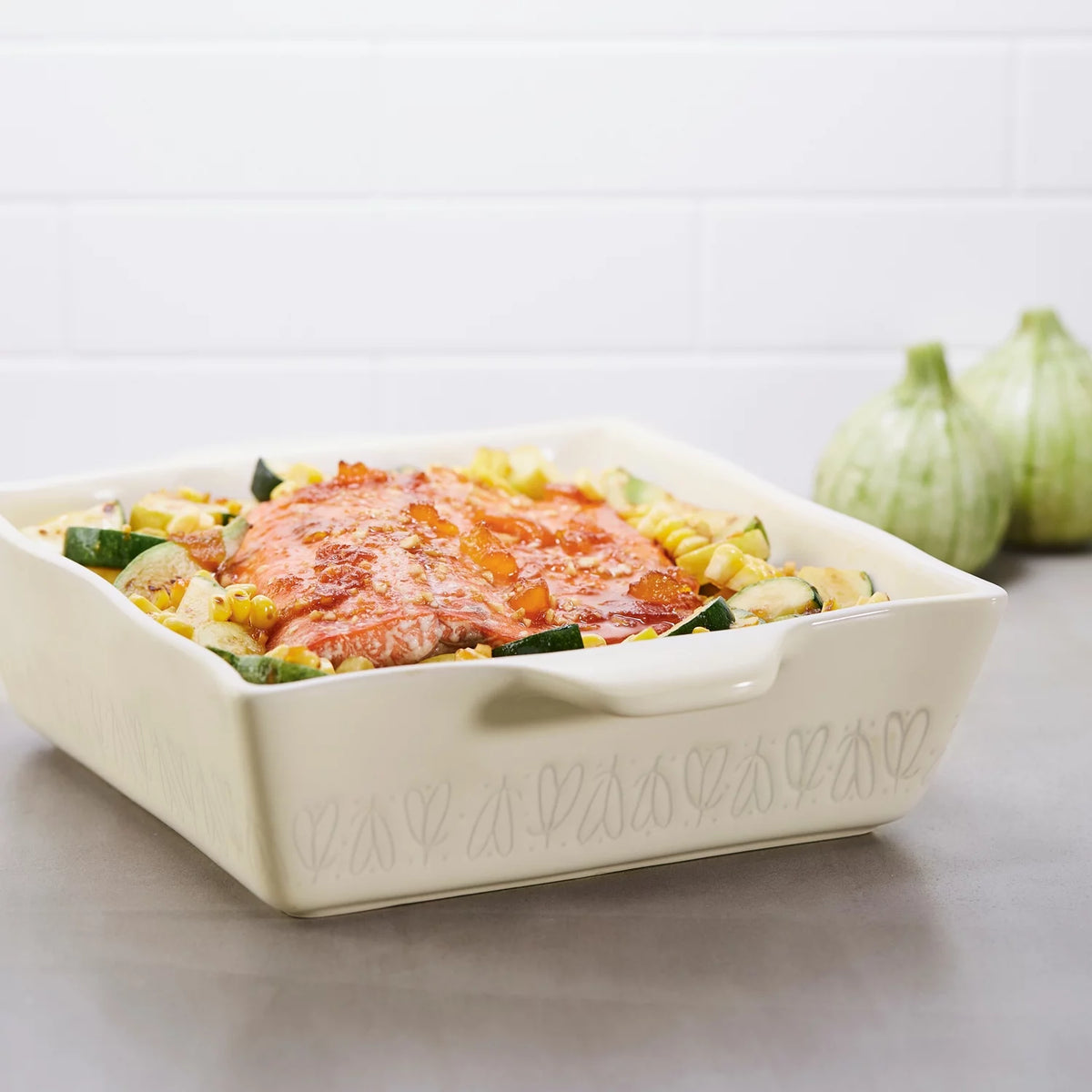 Stoneware Square Baker 8" x 8" Cream R625655
