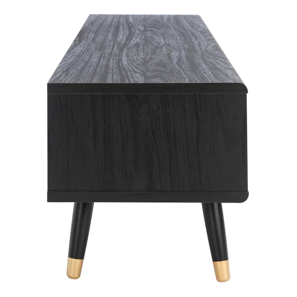 Black Oak 2 Drawer 1 Shelf Media Stand M507