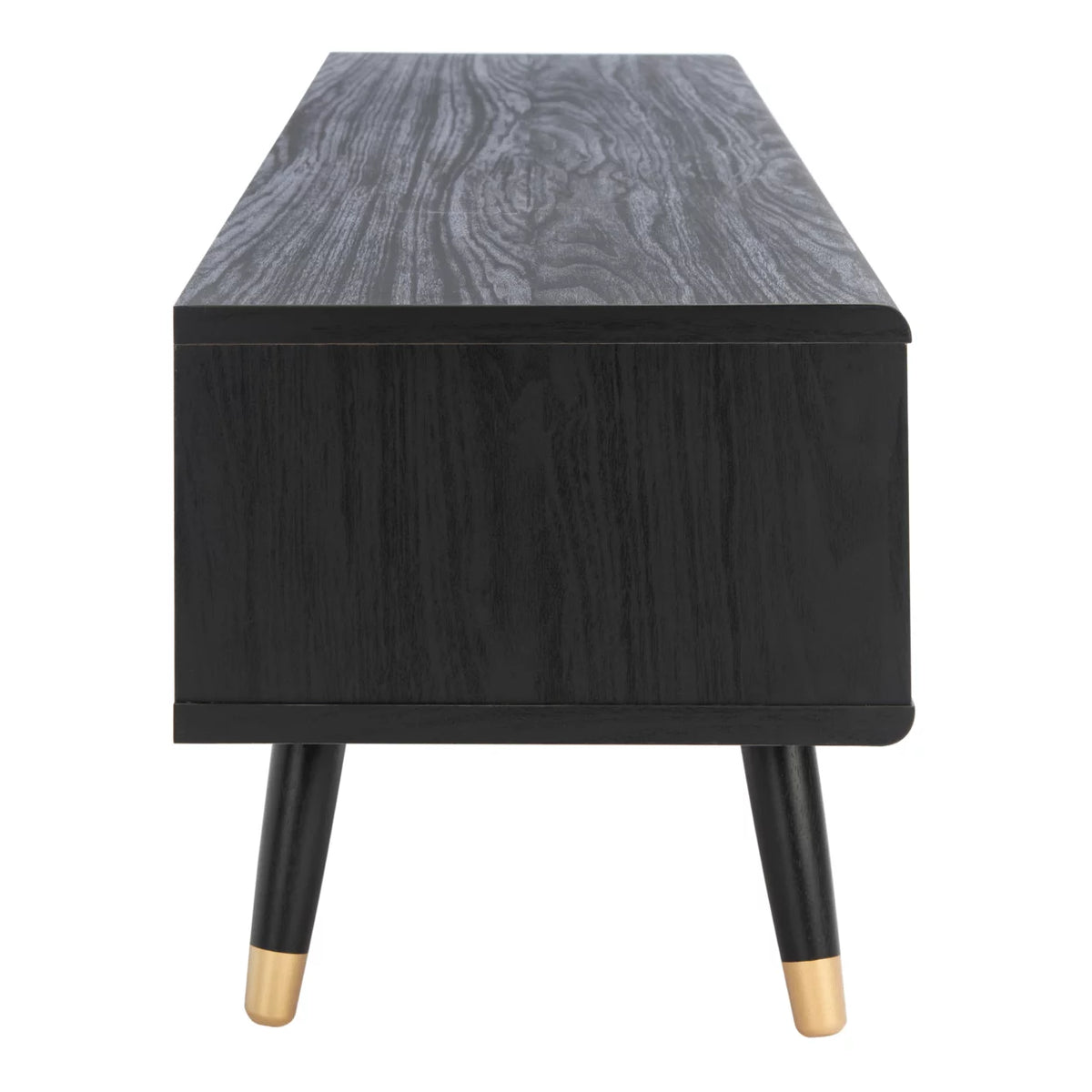 Black Oak 2 Drawer 1 Shelf Media Stand M507