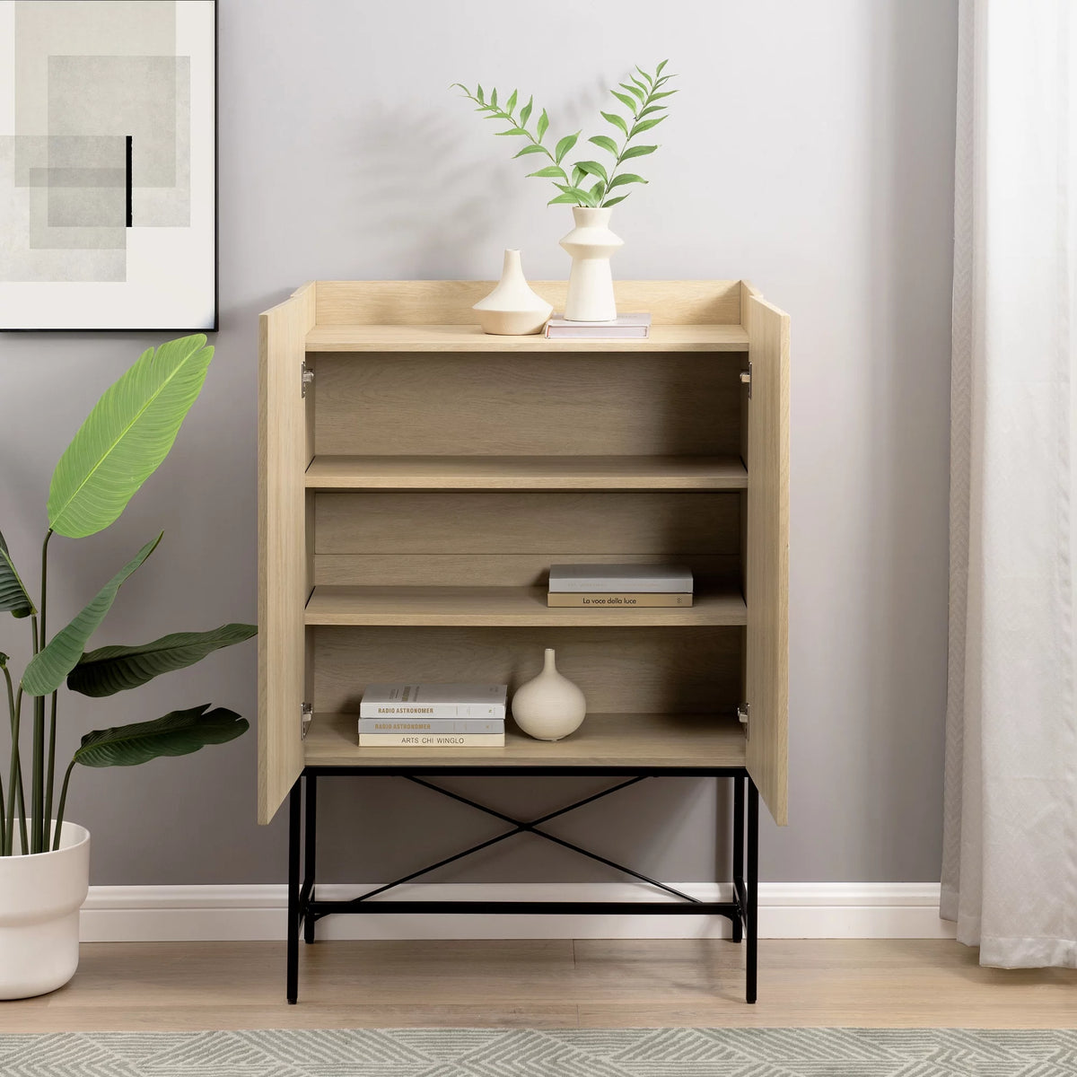 Contemporary 2-Door Accent Cabinet L180