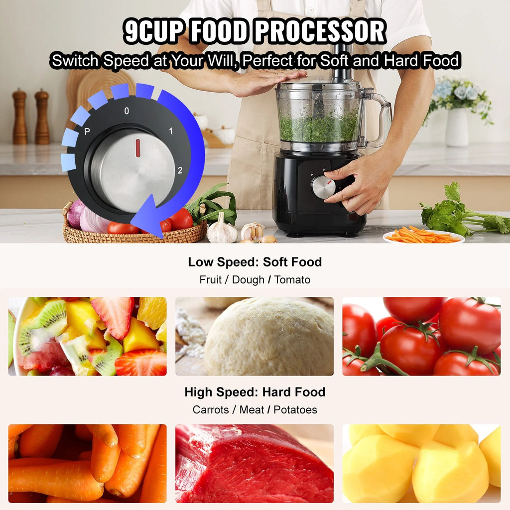 9-Cup 600W Food Processor Vegetable Chopper W6052