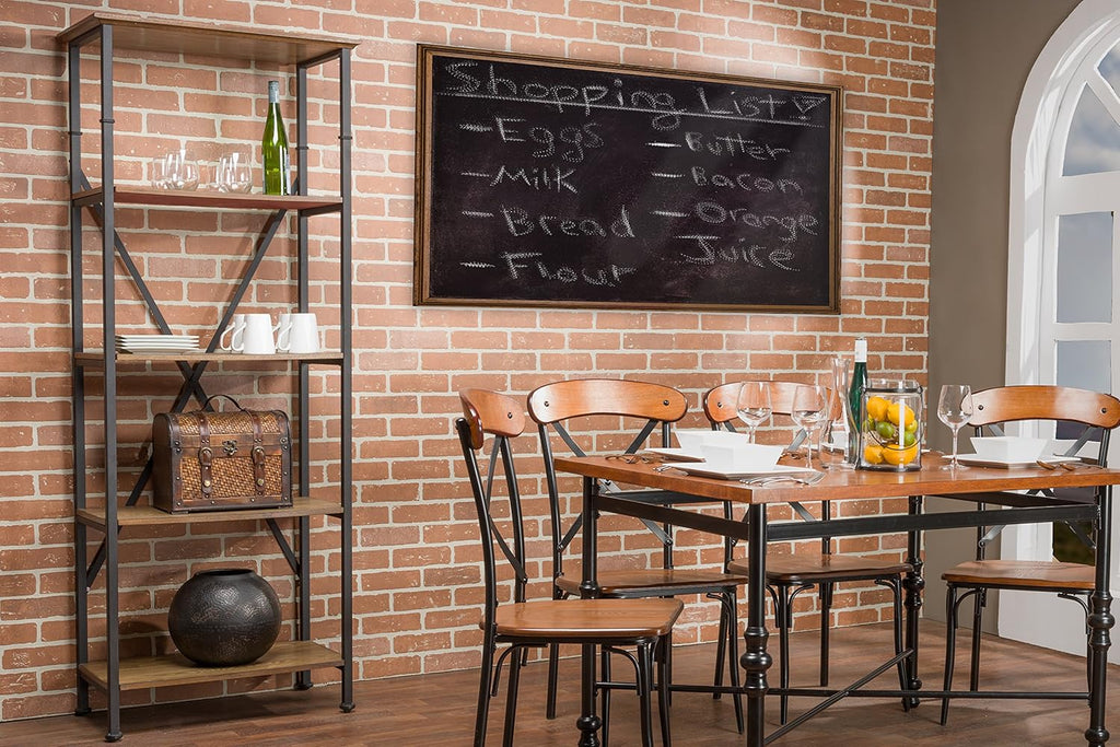 Brown Wood and Metal Bookcase O80655