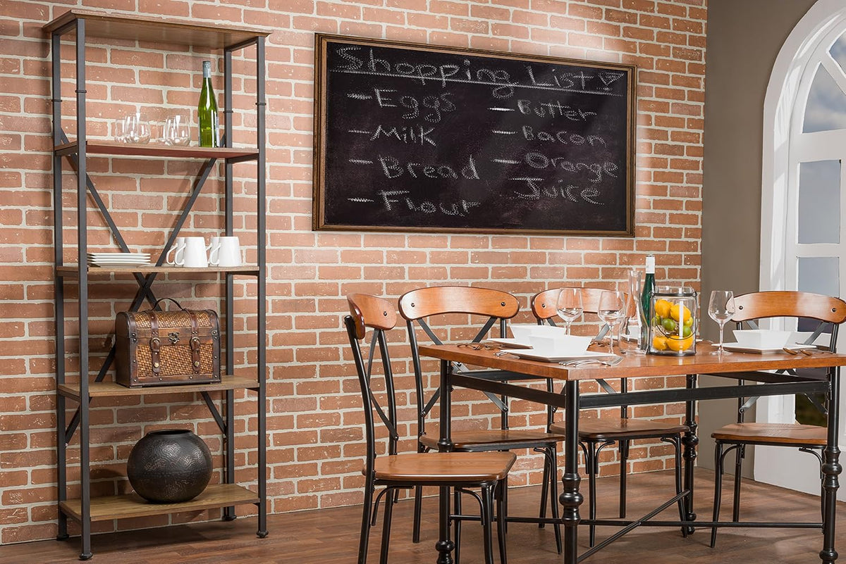Brown Wood and Metal Bookcase O80655
